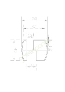 Profil górny do płyty o grubości 12/13 mm i 18mm o długości 1m